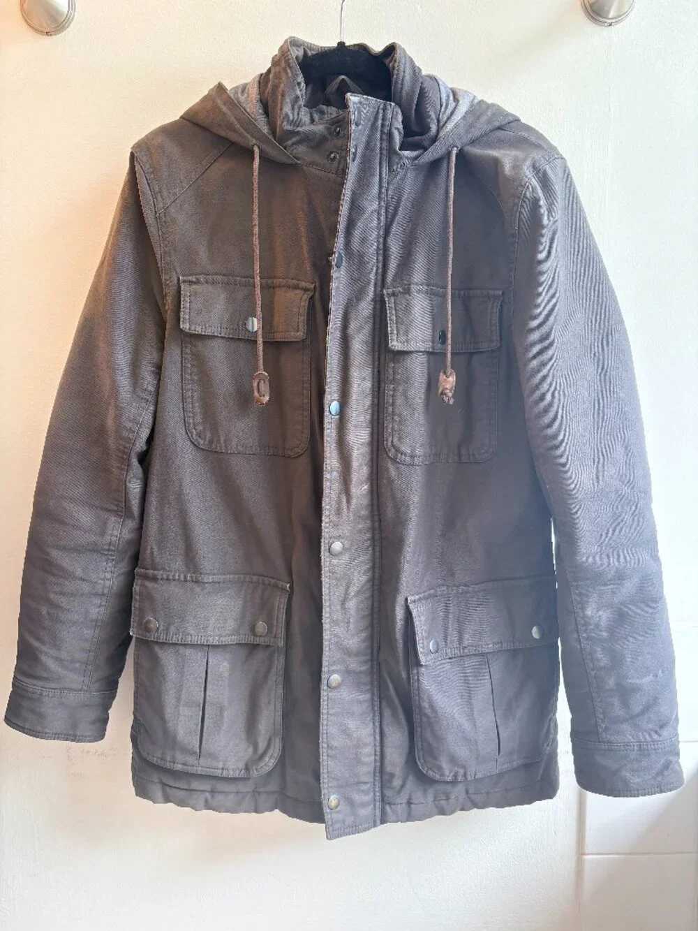 Banana Republic Men’s Medium Hooded Utility Field Jacket Gray